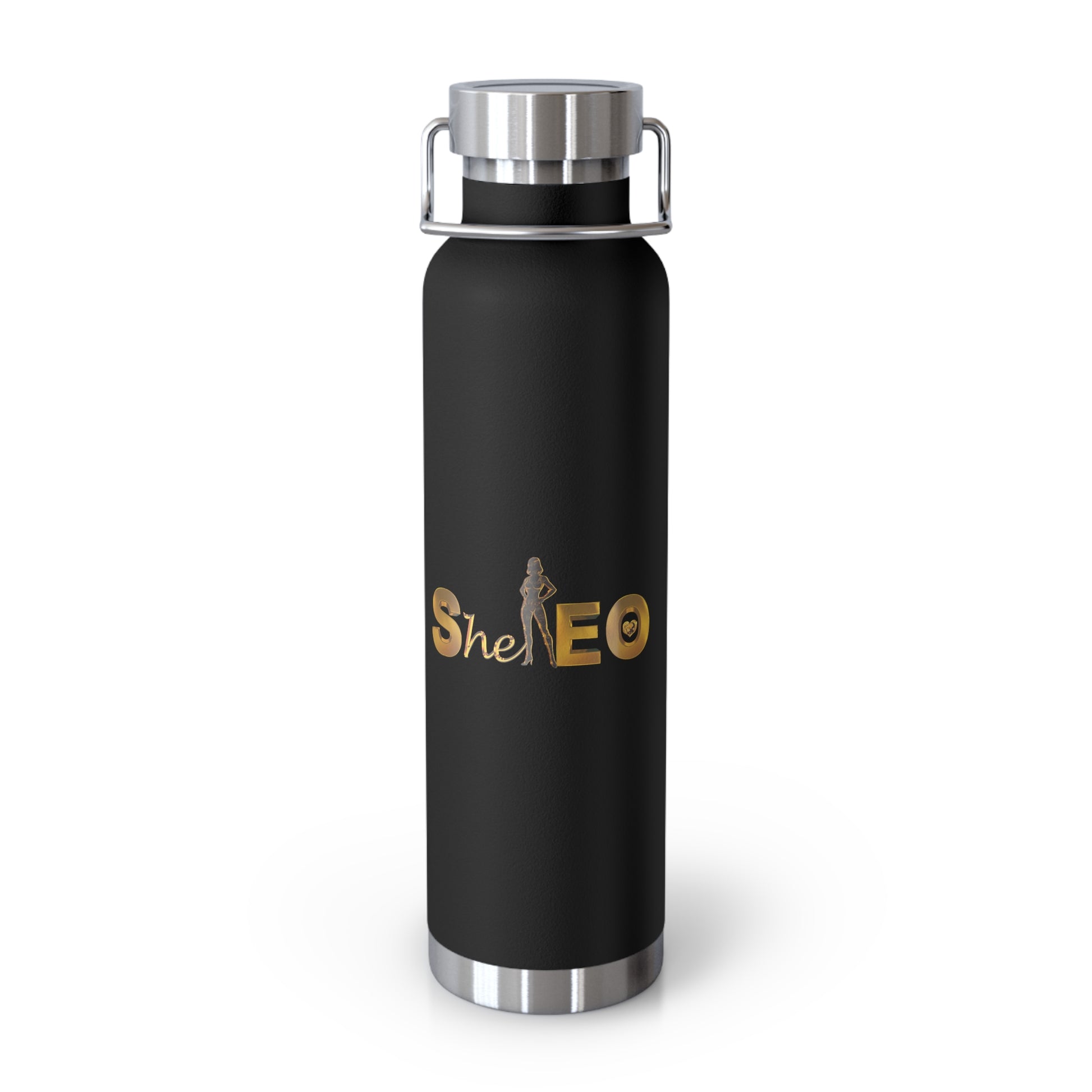 SheEO Inspirational Copper Water Bottle, Motivational Travel Mug, Reusable Drink Container, Gift for Her, Eco-Friendly Hydro Flask