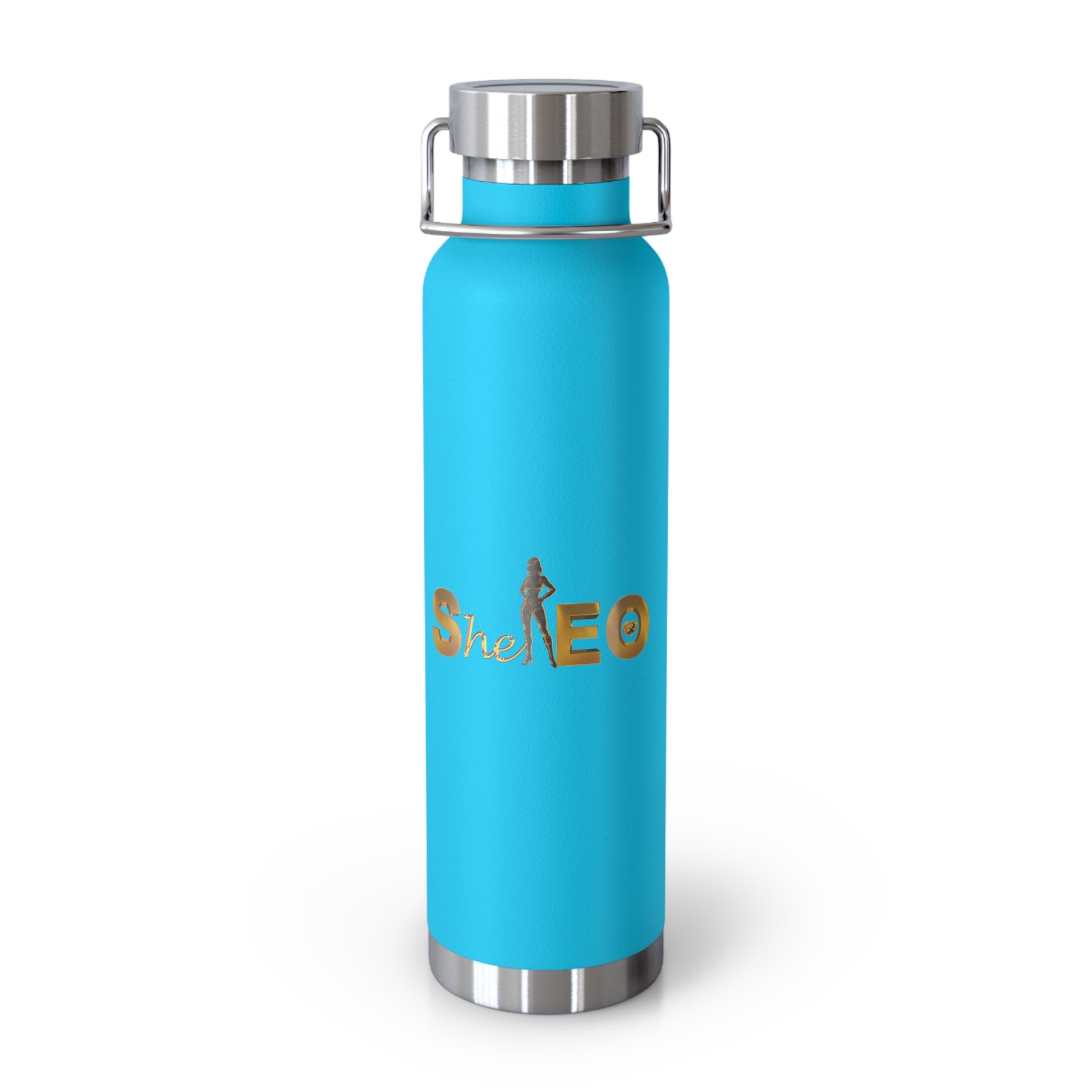 SheEO Inspirational Copper Water Bottle, Motivational Travel Mug, Reusable Drink Container, Gift for Her, Eco-Friendly Hydro Flask