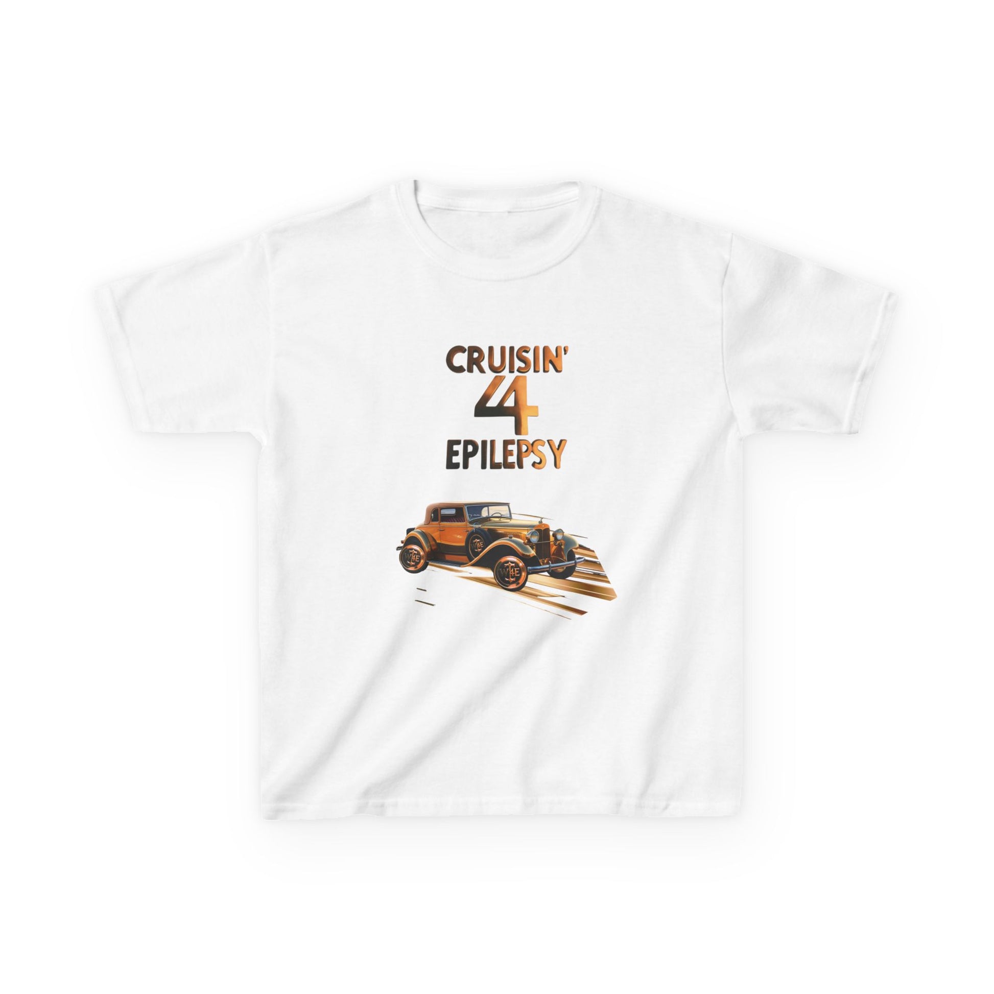 Unisex Kids Bronze Vintage Car Cruisin’ 4 Epilepsy Cotton Tee