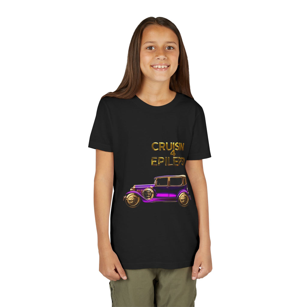 Unisex Youth Purple Vintage Car Cruisin’ 4 Epilepsy Short Sleeve Tee