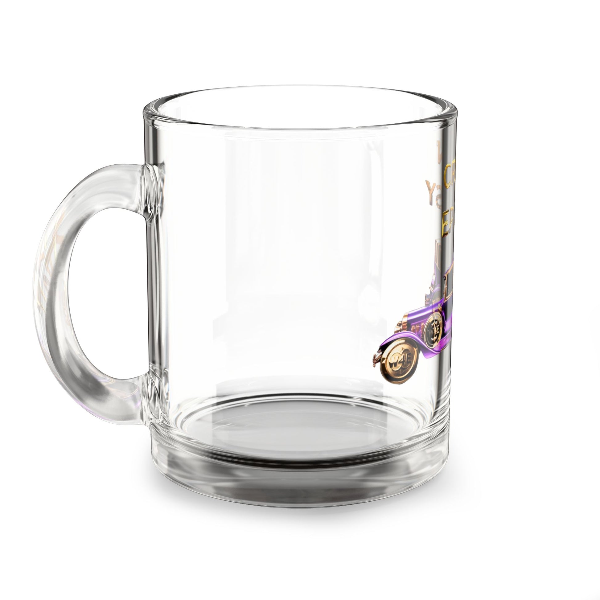 Purple Vintage Car Cruisin' for Epilepsy Glass Mug, 10oz