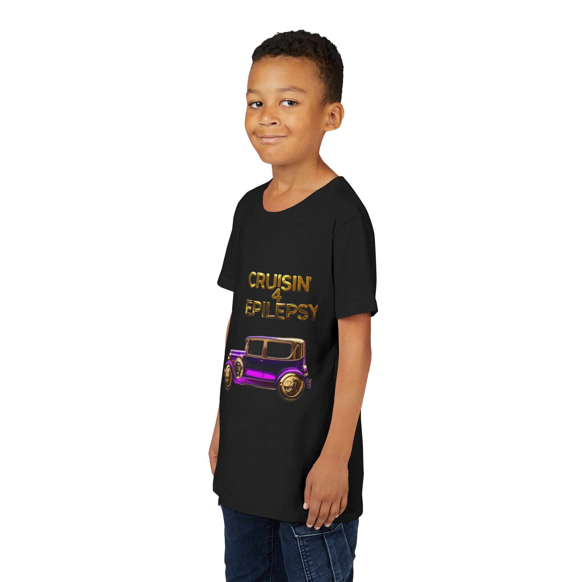 Unisex Youth Purple Vintage Car Cruisin’ 4 Epilepsy Short Sleeve Tee