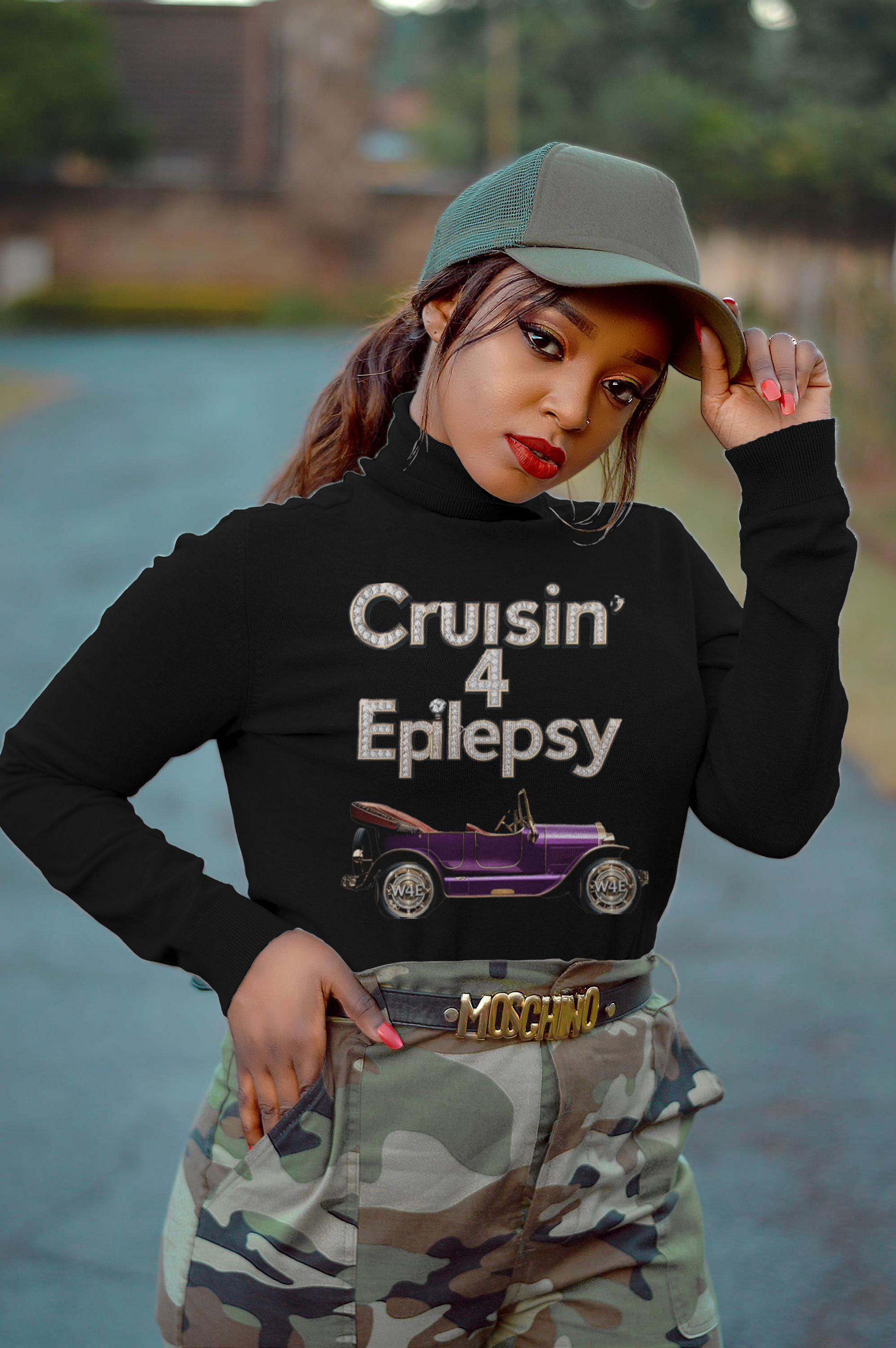 Women’s Bronze Vintage Car Cruisin’ 4 Epilepsy long sleeve shirt