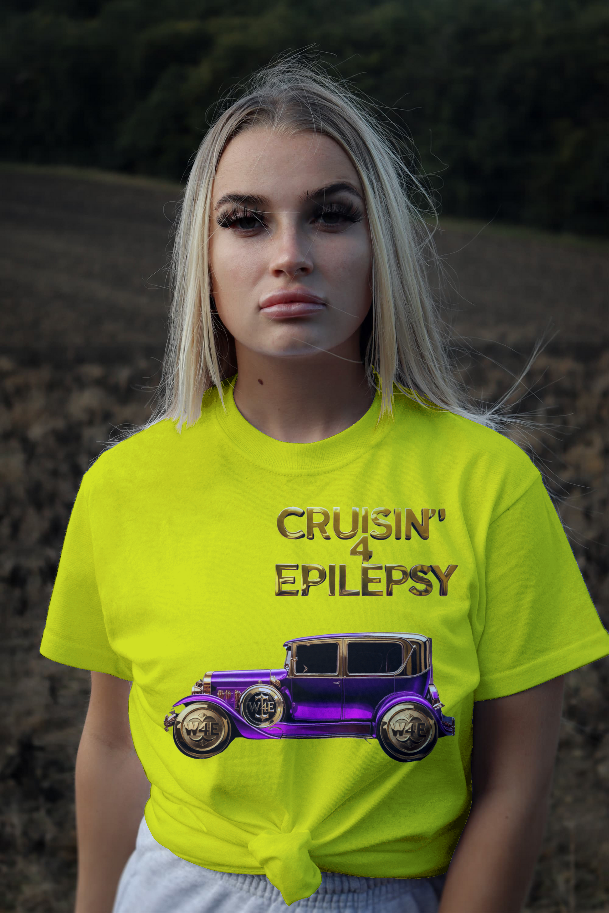 Women’s Purple Vintage Car Cruisin’ 4 Epilepsy T-shirt