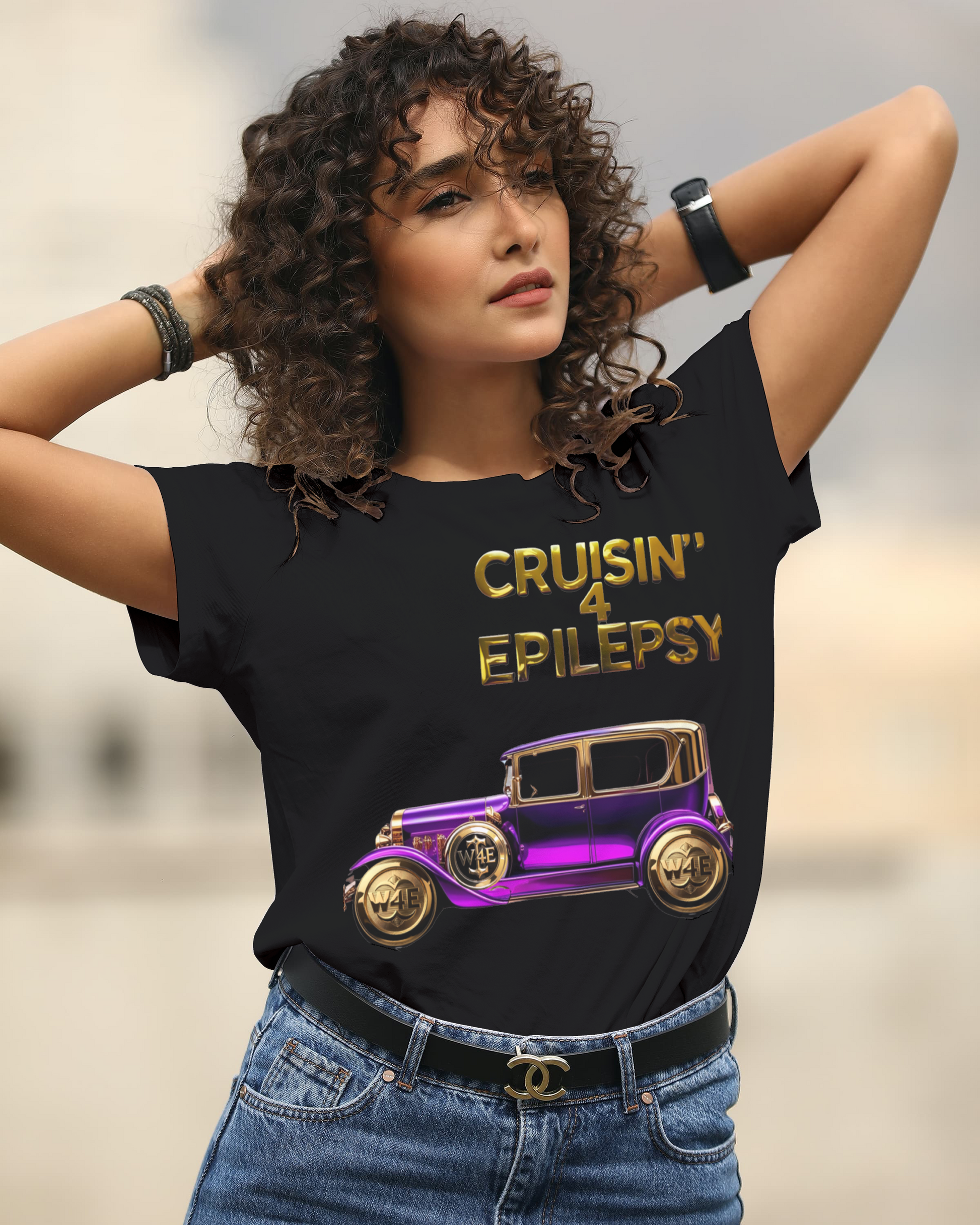Women’s Purple Vintage Car Cruisin’ 4 Epilepsy T-shirt